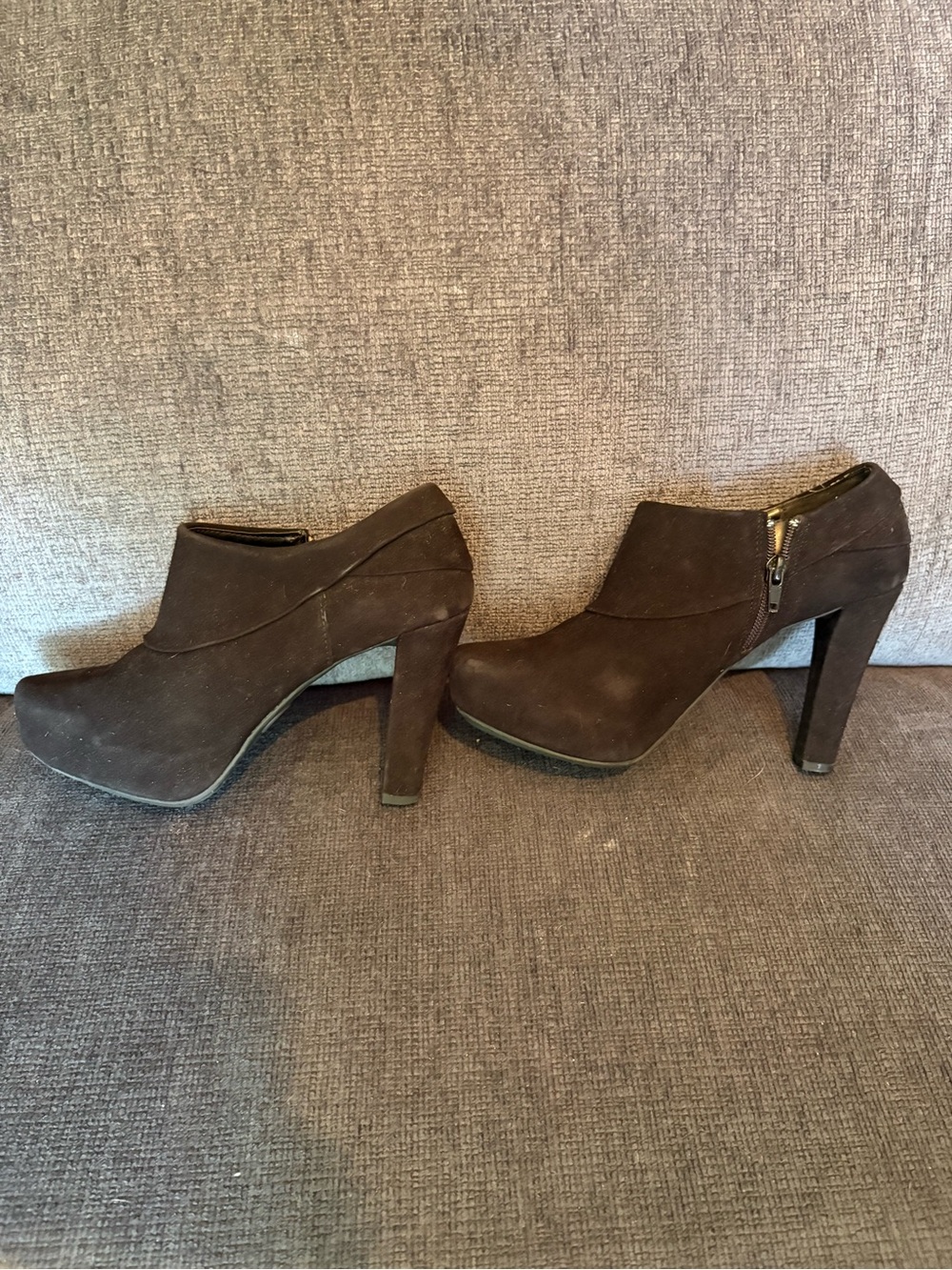 Women's black Suede High Heel Ankle Booties